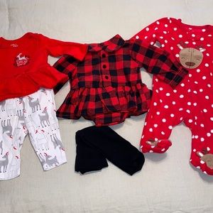 0-3M Christmas Girls Outfits